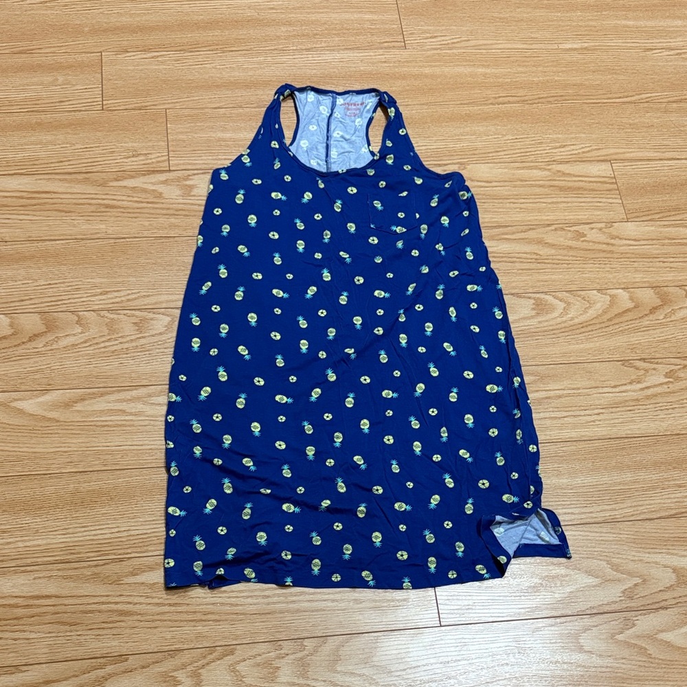 Joe Fresh Blue and Yellow Pineapple Print dress L
